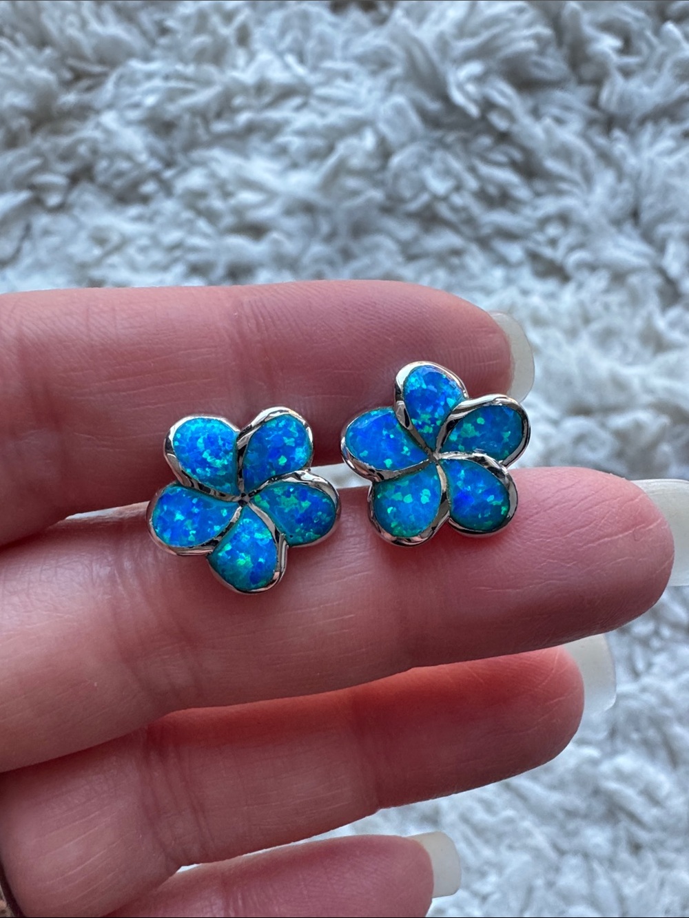 Sterling Silver Plumeria Earrings
